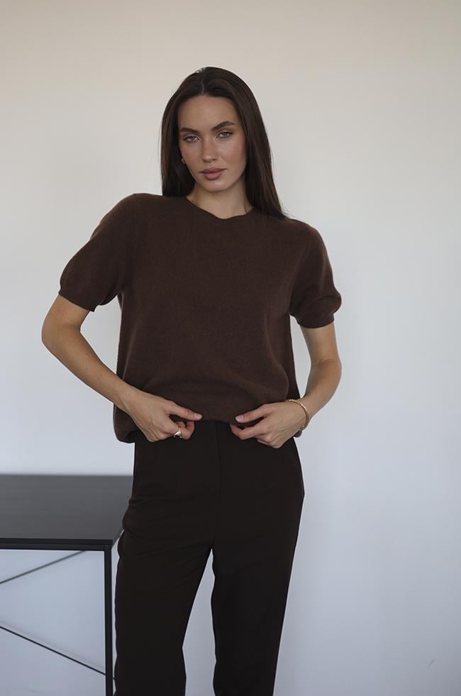 Светр Lipar 2965 вовняний з короткими рукавами р. 44-48 Шоколадний (161877463)