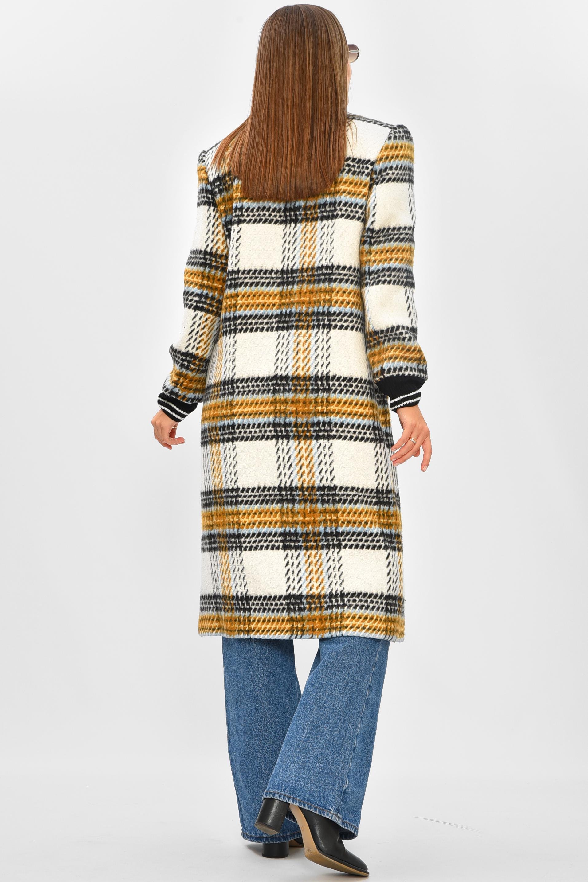 Пальто жіноче з принтом S Білий (205790) - фото 3 Пальто жіноче з принтом S Білий (205790) - фото 3