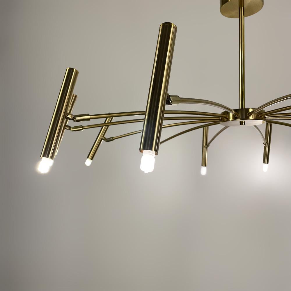 Люстра трубчаста з 12 регулюючими плафонами Латунь (LF_ST 01/12 AB) - фото 5 Люстра трубчаста з 12 регулюючими плафонами Латунь (LF_ST 01/12 AB) - фото 5