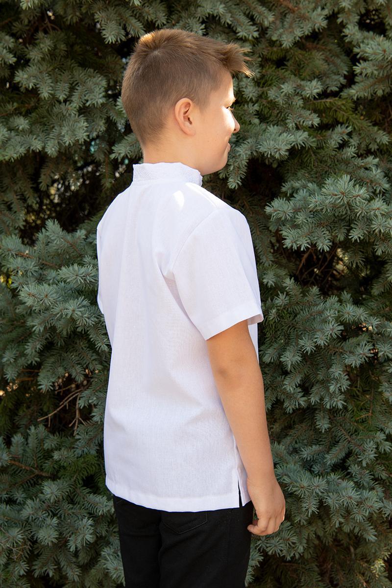 Вышиванка на мальчика с коротким рукавом 92 см Белый (2318633459) - фото 5