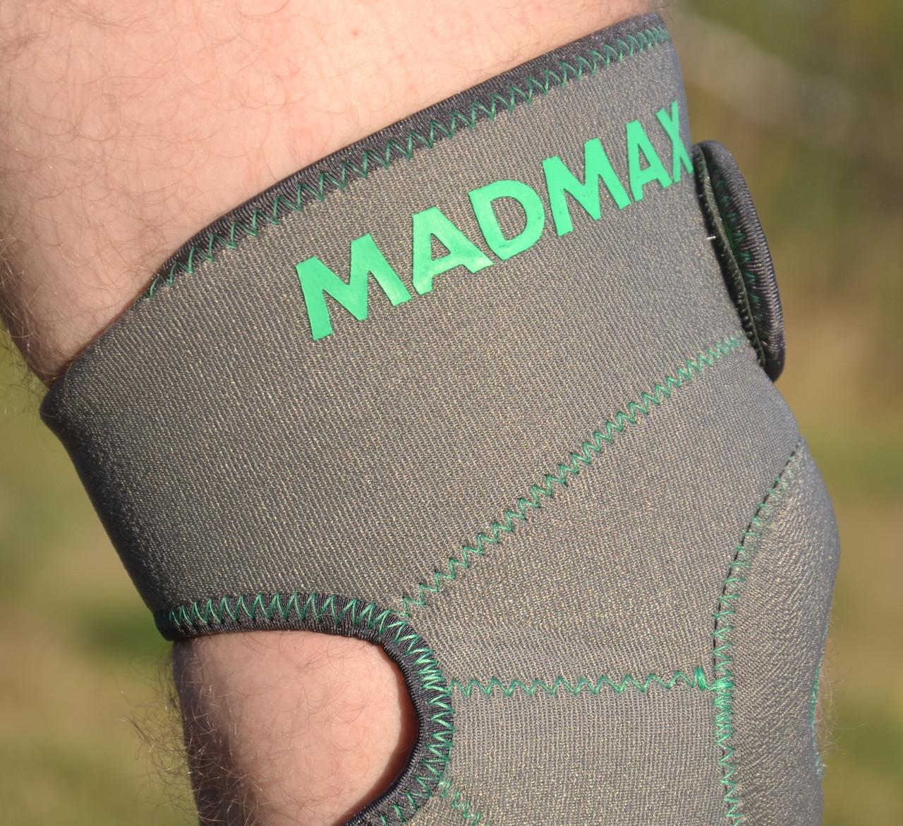 Наколінник MadMax MFA-295 Zahoprene Universal Knee Support Dark grey/Green (A-012675) - фото 7