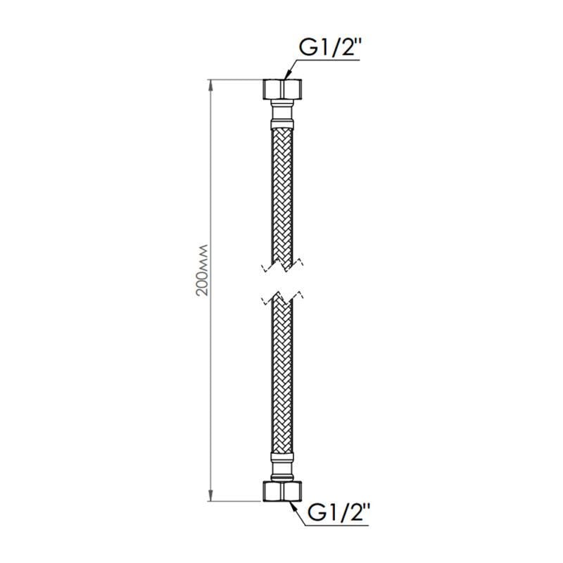 Подводка гибкая для воды SD Forte ВВ 20 см (SF391W20) - фото 2