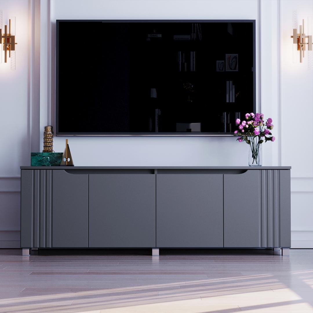 Тумба ТВ DiPortes Портленд К-232 160/53/40 см МДФ Антрацит/Графит (01329) Тумба ТВ DiPortes Портленд К-232 160/53/40 см МДФ Антрацит/Графит (01329)