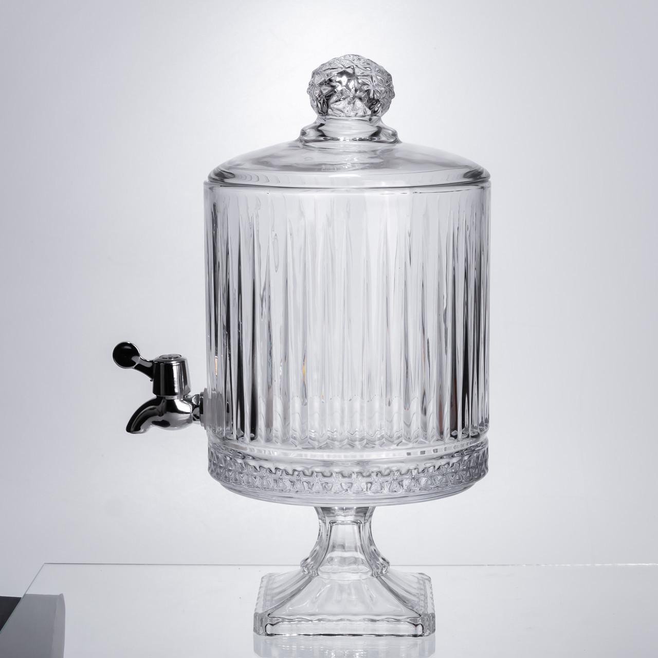 Лимонадница с краном на подставке стеклянная 4,5л Прозрачный (HP-19-3045-4) Лимонадница с краном на подставке стеклянная 4,5л Прозрачный (HP-19-3045-4)
