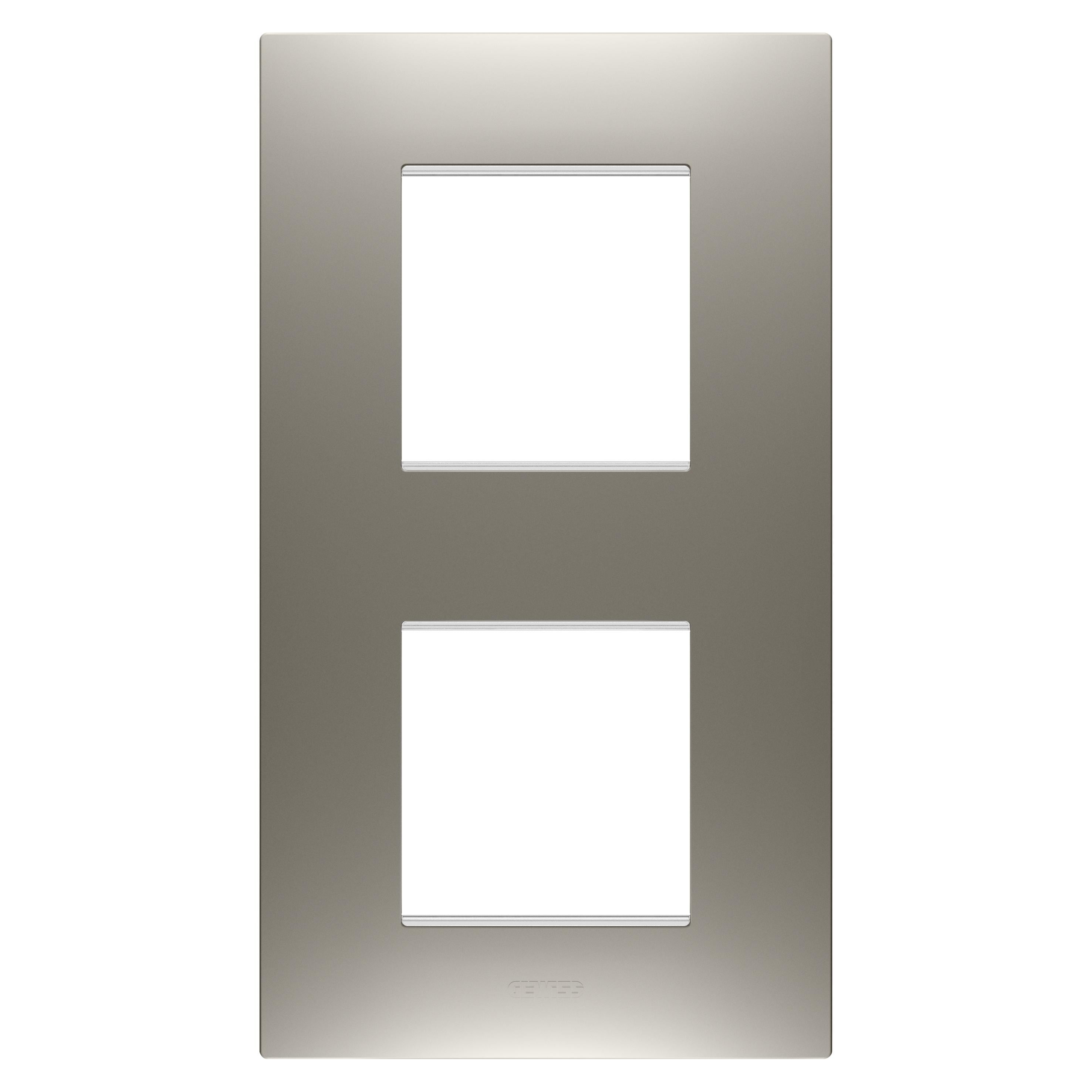 Рамка двомісна Gewiss Chorusmart EGO вертикальна технополімер Сталь (GW16024ST)