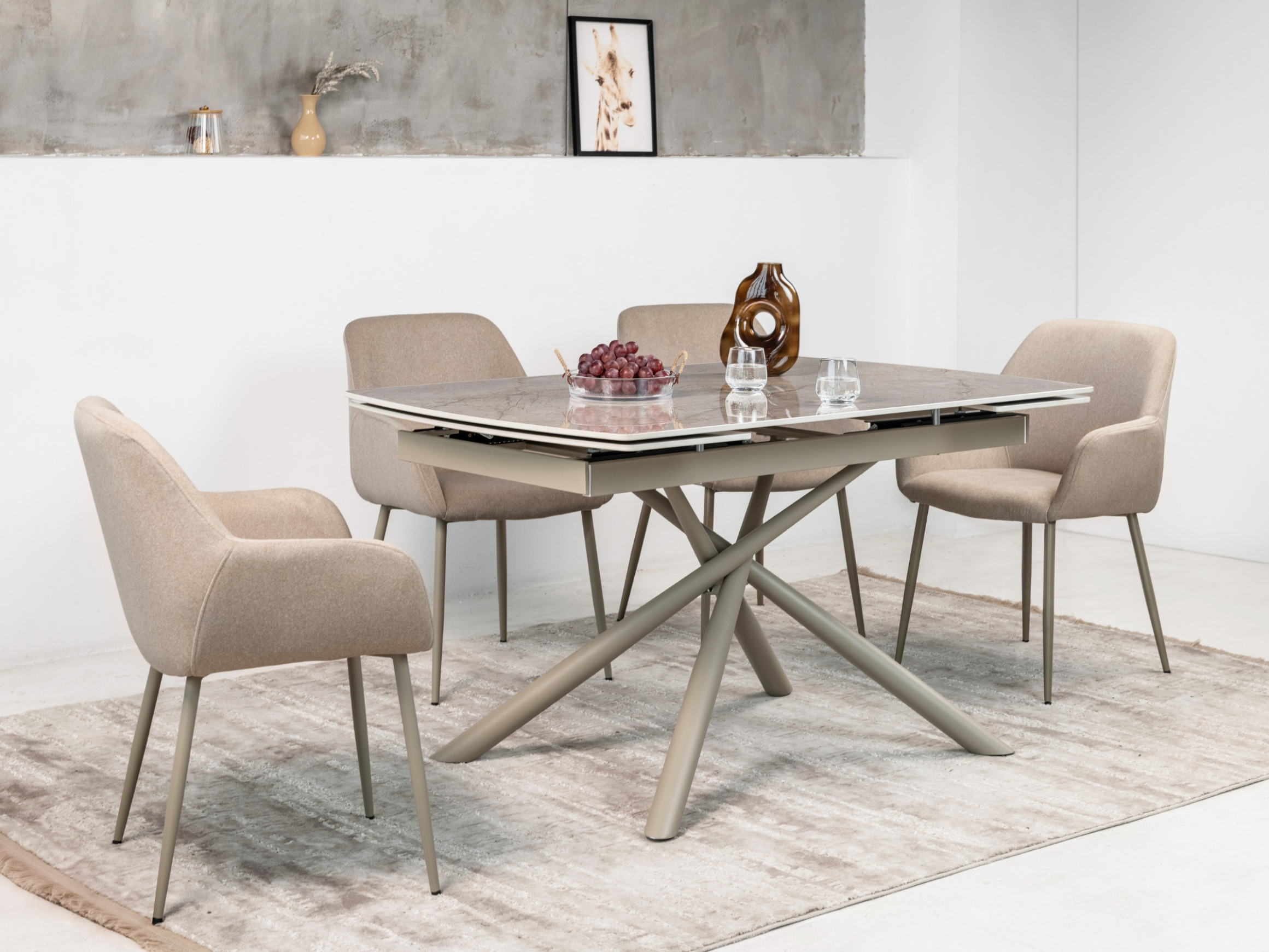 Стол обеденный раздвижной Vetro Mebel Пино 1400-2000x900x760 мм Мистик грей/капучино (TМL-1200-1) - фото 9 Стол обеденный раздвижной Vetro Mebel Пино 1400-2000x900x760 мм Мистик грей/капучино (TМL-1200-1) - фото 9