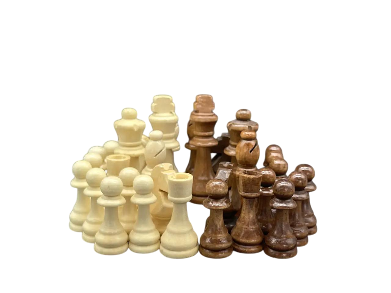 Комплект шахматных фигур из натурального дерева 32 шт. (KF-1004)