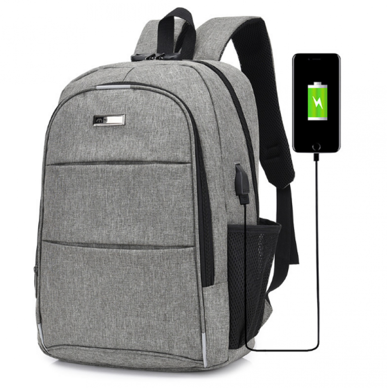 Рюкзак чоловічий анти злодій 46х36х14 см Сірий (533)