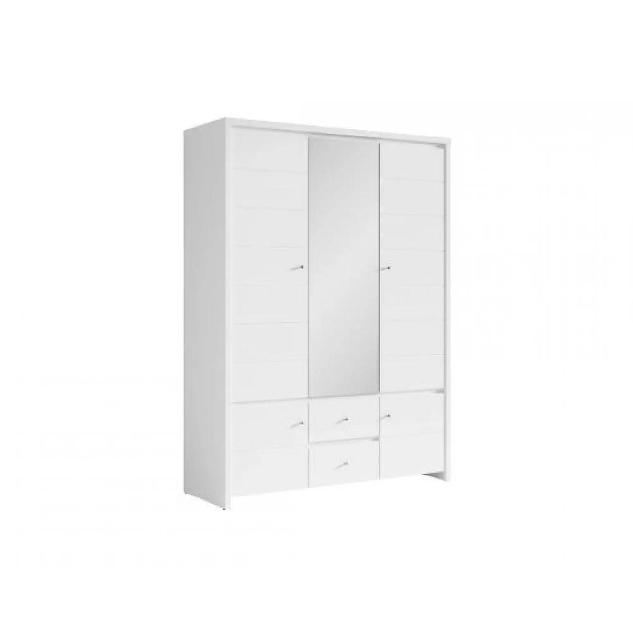 Шафа з дзеркалом ВМК Крістіна SZF5D2S Білий/Білий глянець (GRB-1797) - фото 4