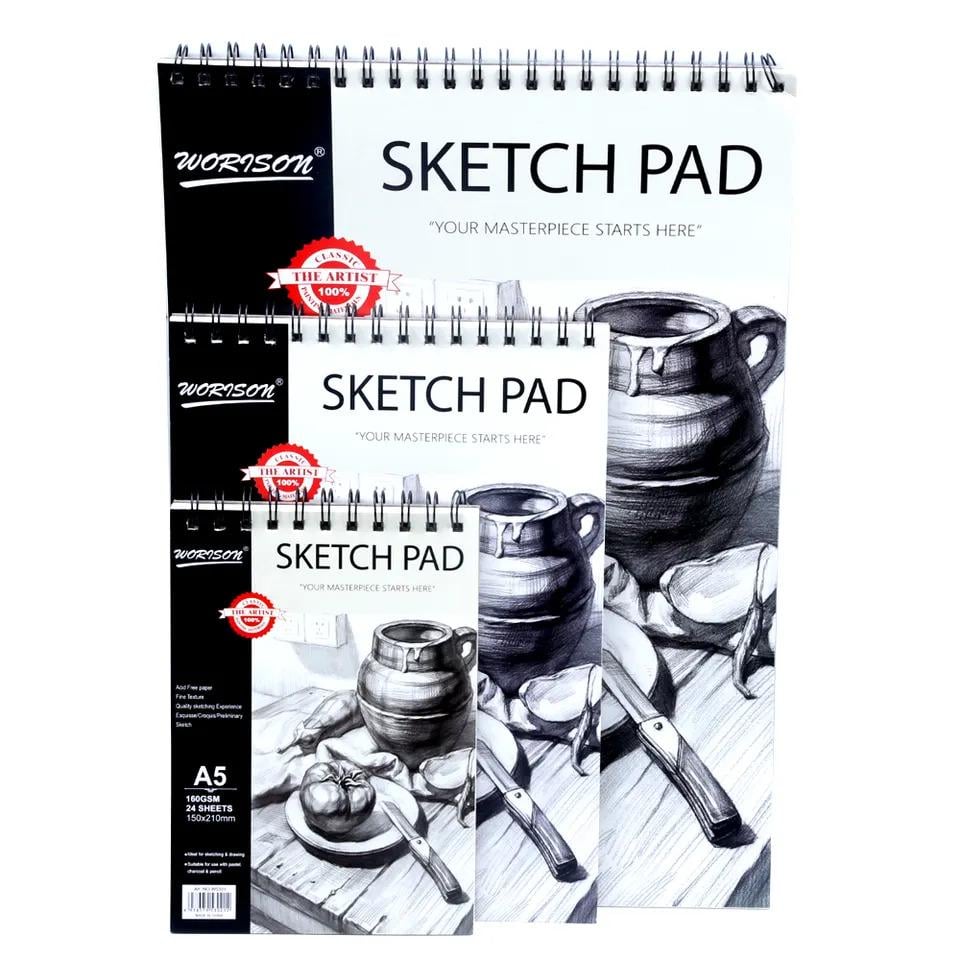 Альбом на пружине Worison Sketch Pad 24 л. 160 г/м² А4 (W5301-A4) - фото 4