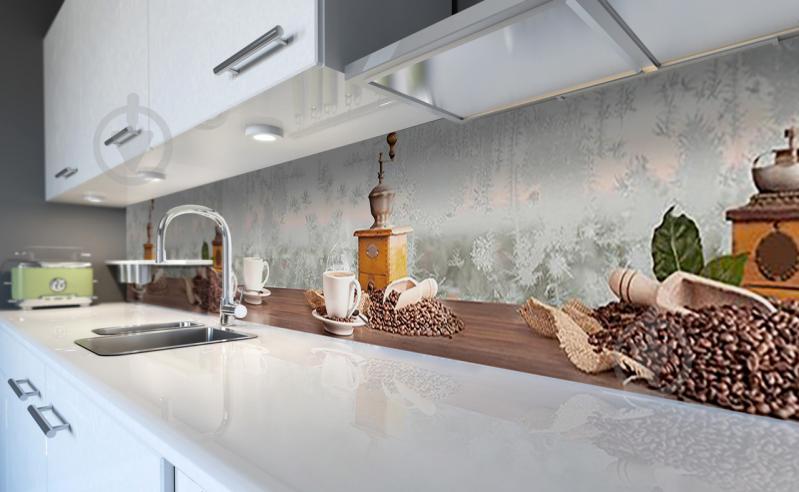 Наклейка виниловая кухонный фартук Zatarga "Чай с Круасанами" 600х2500 мм - фото 5