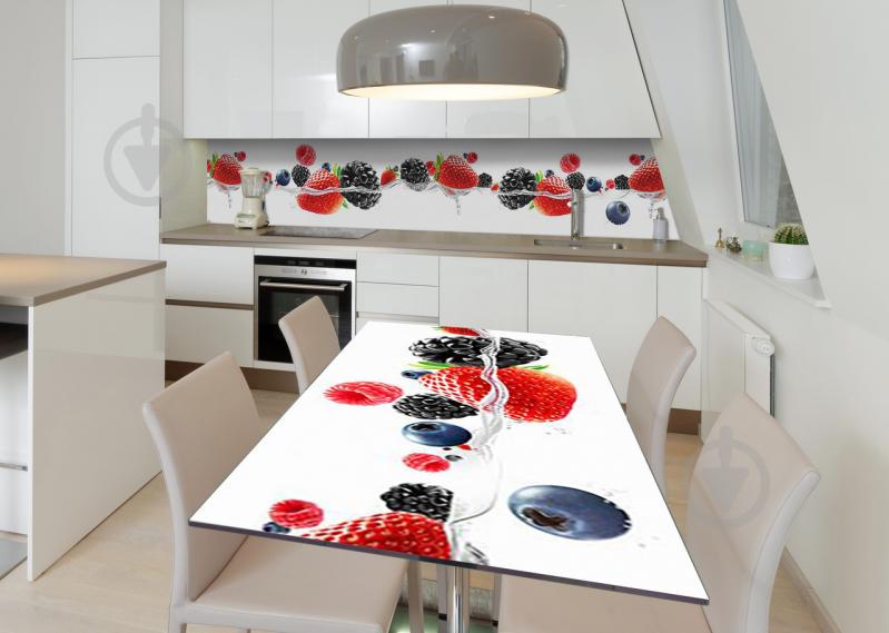 Наклейка 3Д виниловая на стол Zatarga «Ягодный заплыв» 650х1200 мм для домов, квартир, столов, кофейн, кафе Наклейка 3Д виниловая на стол Zatarga «Ягодный заплыв» 650х1200 мм для домов, квартир, столов, кофейн, кафе