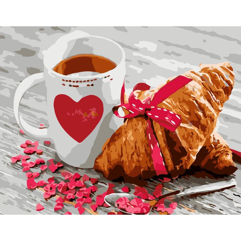 Картина по номерам Strateg Премиум Французский завтрак 40х50 см (GS017)