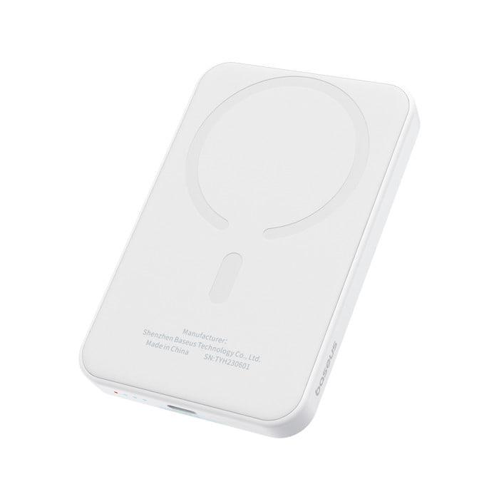 Повербанк Baseus Magnetic Mini 5000 mAh 20 W 2в1 QC3.0+PD3.0 с беспроводной зарядкой Qi 15 W White (P10022107223-00)