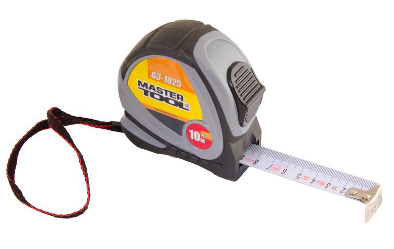 Рулетка MasterTool GM 10 м х 25 мм з фіксатором полотна (63-1025)