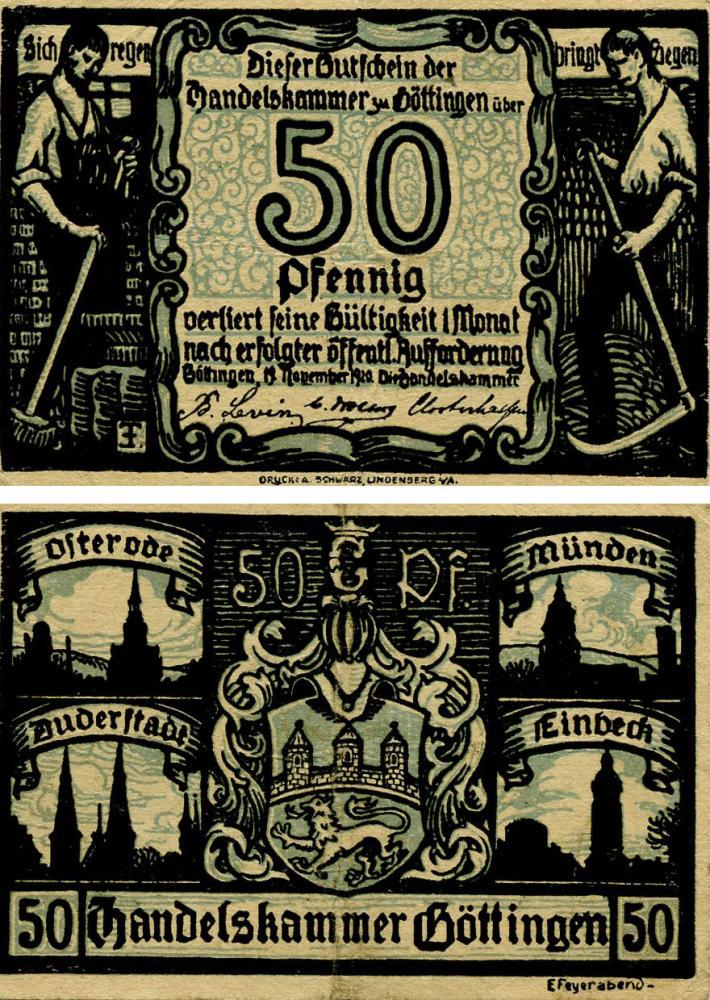 Коллекционная банкнота Германия Нотгельд 50 пфеннигов 1920 F-VF Беттинген (Б18728) Коллекционная банкнота Германия Нотгельд 50 пфеннигов 1920 F-VF Беттинген (Б18728)