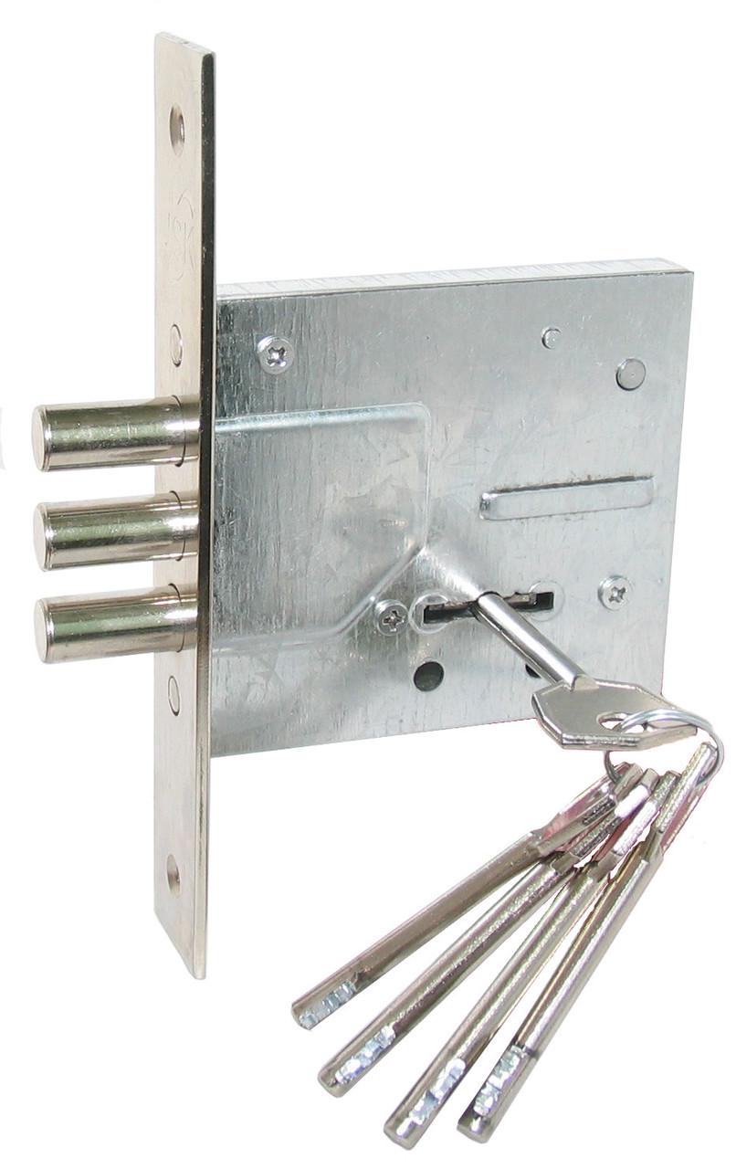 Замок врезной сувальдный USK SR-500 5 ключей Никель