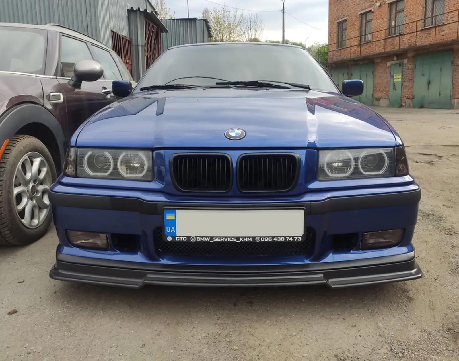 Губа нижняя на передний бампер M3 Ригер BMW E36 ABS пластик глянец - фото 2