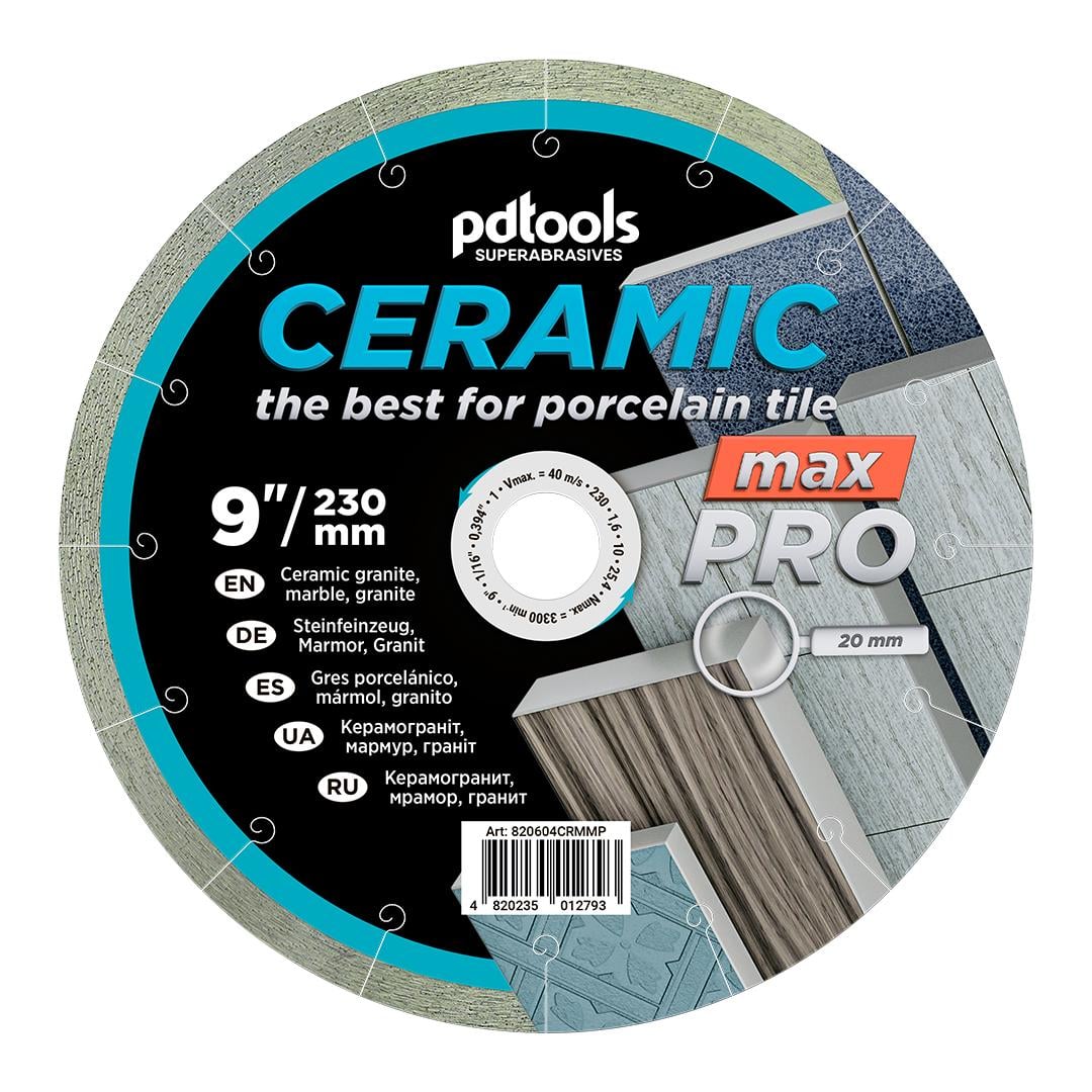Круг алмазный отрезной PDTools 1A1R 230 CERAMIC MAX PRO для стационарного оборудования (37772321)