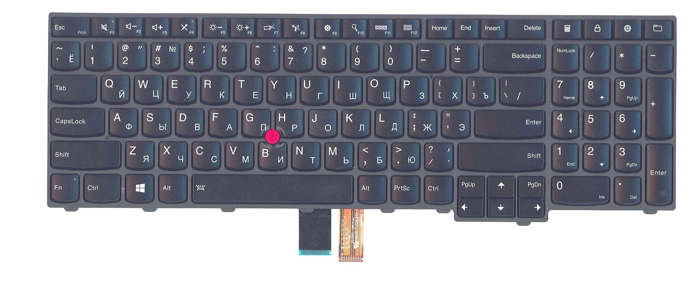 Клавиатура для ноутбука Lenovo ThinkPad Edge E545 с подсветкой Light Black Frame Black