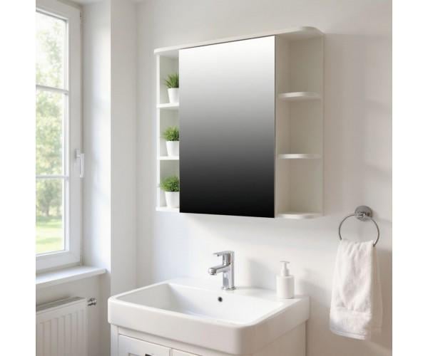 Зеркало для ванной комнаты с полочками по бокам пластиковое 110 см (2446)