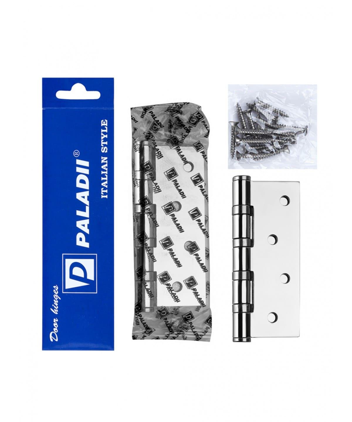 Петля для дверей врезная универсальная Paladii 4ВВ MBN 100х75х2,5 мм 2 шт. Хром белый (ПП088) - фото 3 Петля для дверей врезная универсальная Paladii 4ВВ MBN 100х75х2,5 мм 2 шт. Хром белый (ПП088) - фото 3