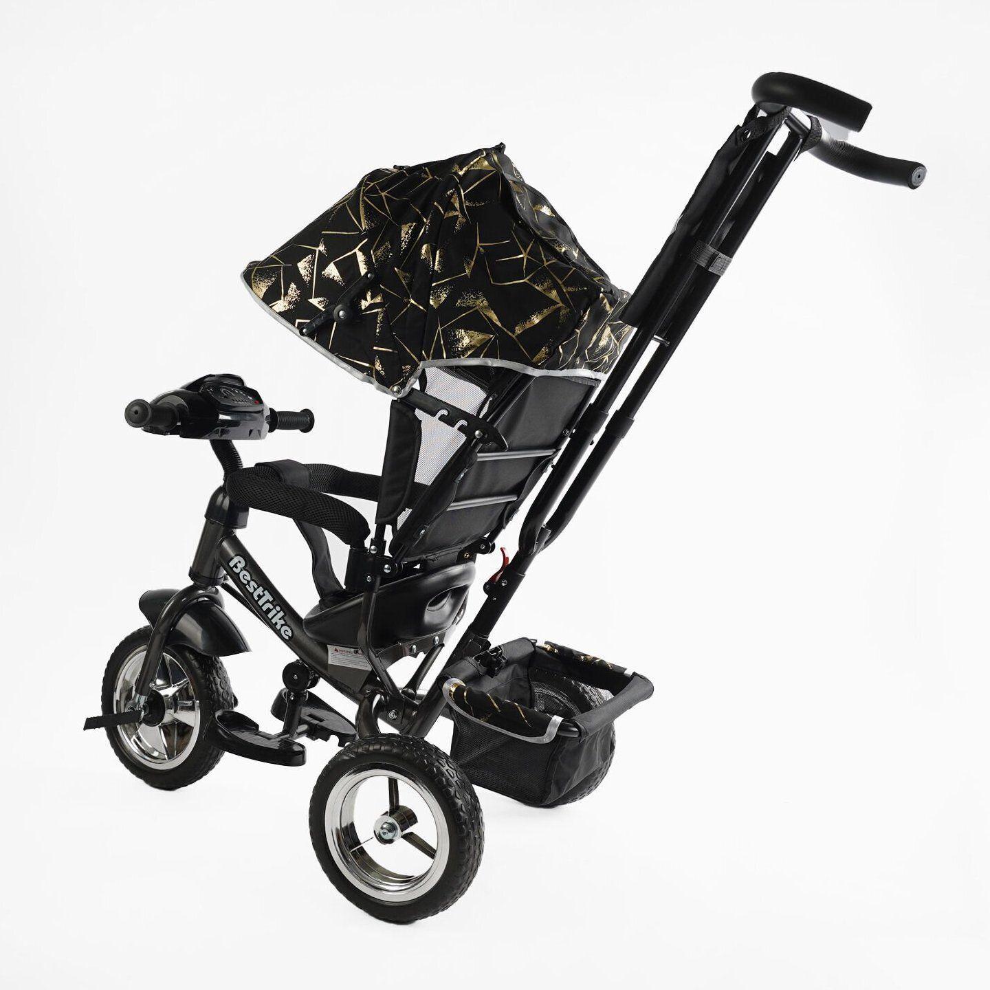Велосипед детский трехколесный Best Trike 6588 пена/фара с родительской ручкой Черно-золотой (60-775) - фото 3 Велосипед детский трехколесный Best Trike 6588 пена/фара с родительской ручкой Черно-золотой (60-775) - фото 3