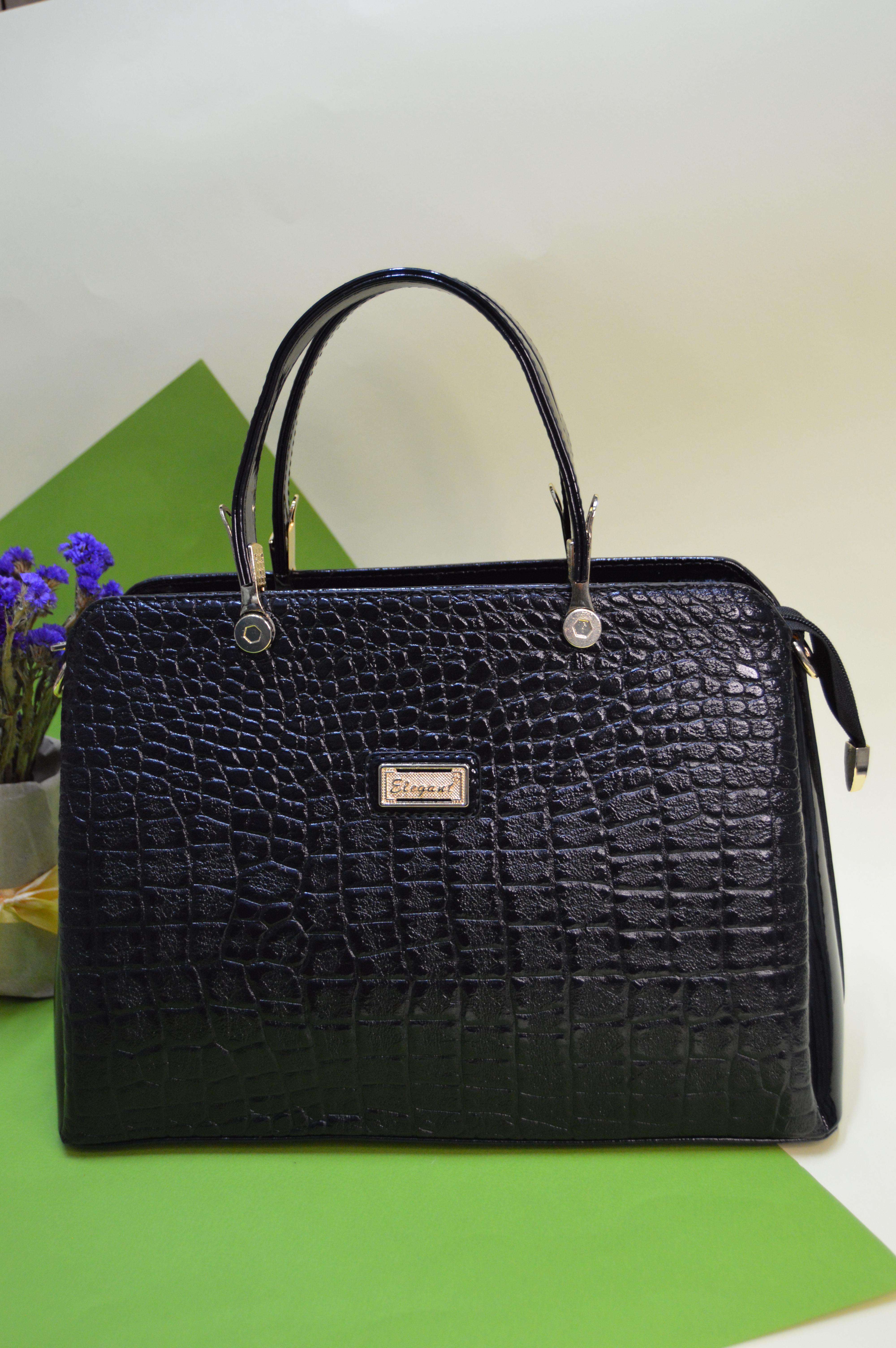 Жіноча сумка Elegant лакова Чорний (1155)