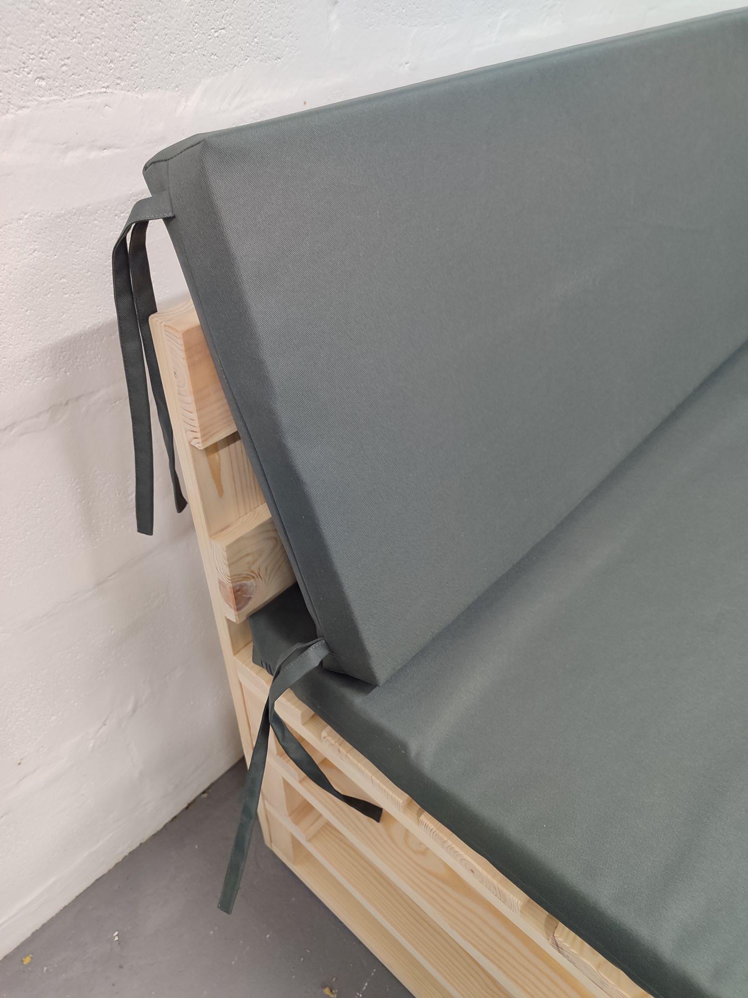 Комплект водоотталкивающих подушек для паллет-дивана eGarden оксфорд 120x60x5/120x40x5 см Серый (5312) - фото 3