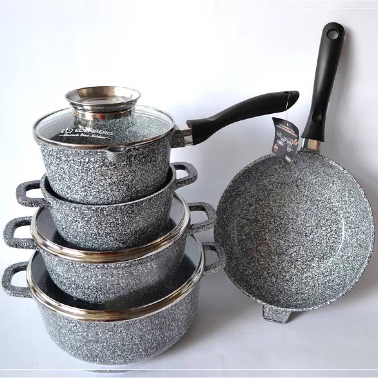 Набор кастрюль Edenberg с антипригарным гранитным покрытием 10 пр. (EB-8110)