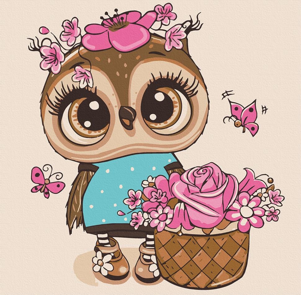 Роспись на холсте Art Craft Совенок с цветами 30х30 см (15515-AC)