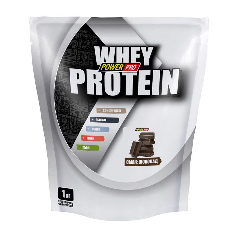 Протеїн сироватковий Power Pro Whey Protein та урсолова кислота 1 кг Шоколад