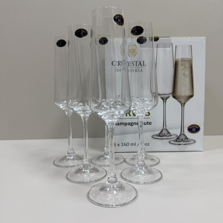 Набір келихів для шампанського Bohemia b1SC69 6 шт. 160 мл 24,5х6,5 см Corvus Crystal (2818101288)