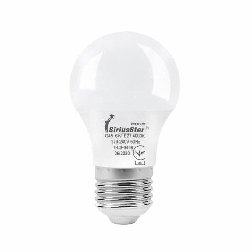 Светодиодная лампа SiriusStar 6W G45 4000K E27 Белый (3408)