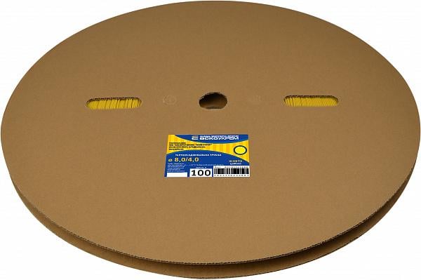 Трубка термоусадочная АСКО-Укрем Ø8/4 мм 100 м Желтый (A0150040689)