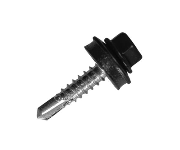 Саморез кровельный по металлу с шайбой EPDM MAXPRO 5,5х25 мм 250 шт. RAL-9005 (SDSM-55259005) - фото 1