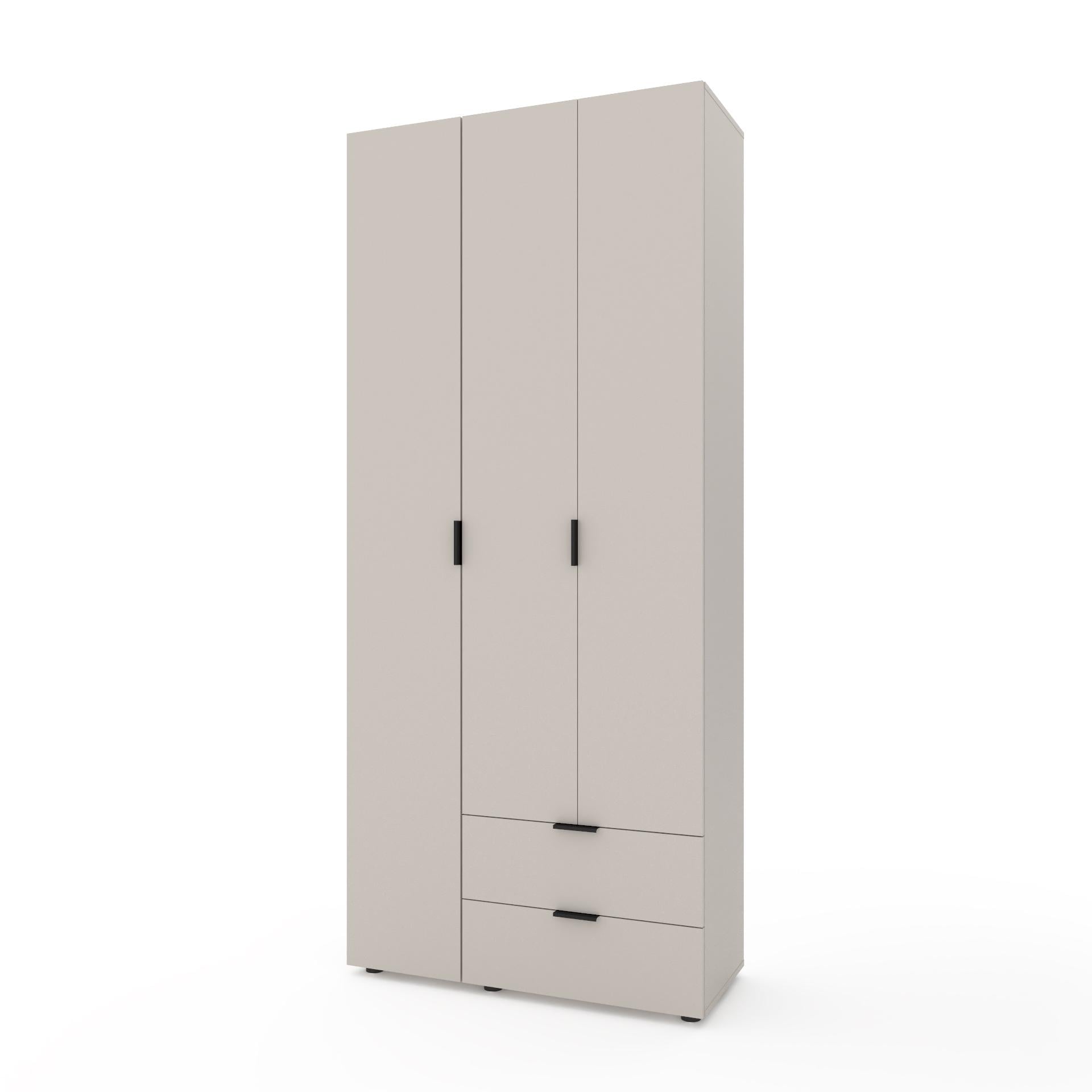 Шкаф одежный с выдвижными полками и штангой справа Кашемир (381087)