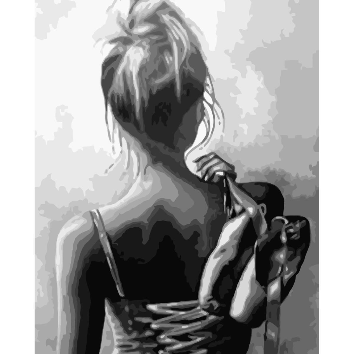 Картина за номерами Strateg Преміум Юна балерина з лаком 30х40 см (SS-6516)