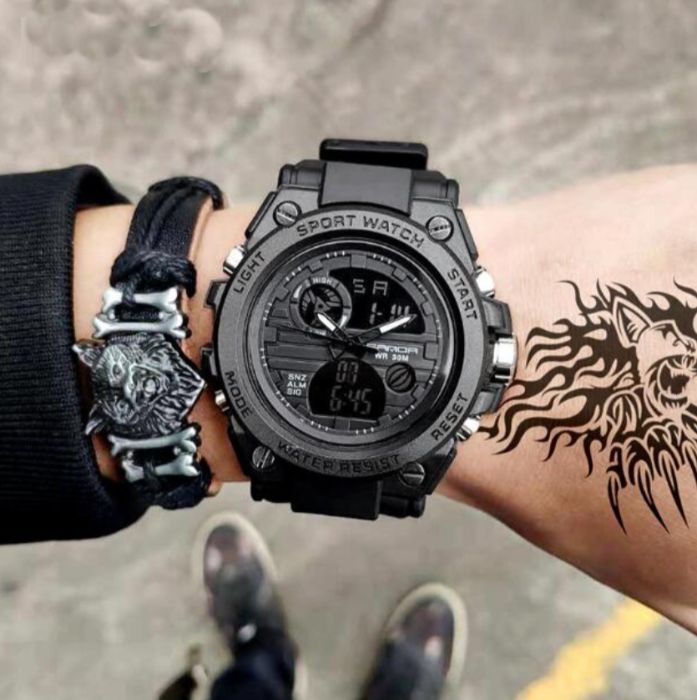 Годинник наручний чоловічий Sanda Tattoo Black (4405) - фото 7