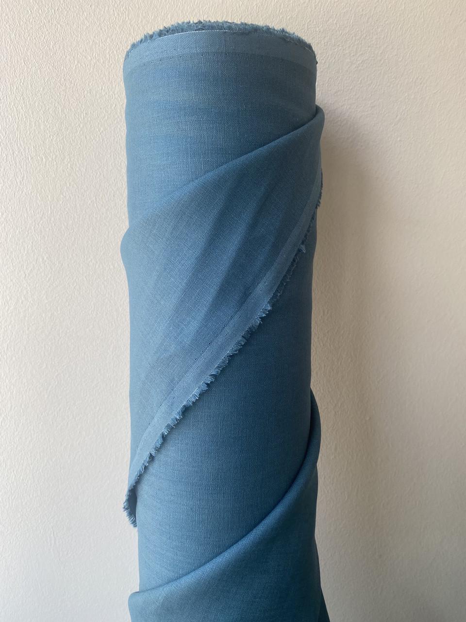 Ткань рубашечно-платьевая LINEN PLUS 100% лен 143 см 303 Темно-бирюзовый - фото 3