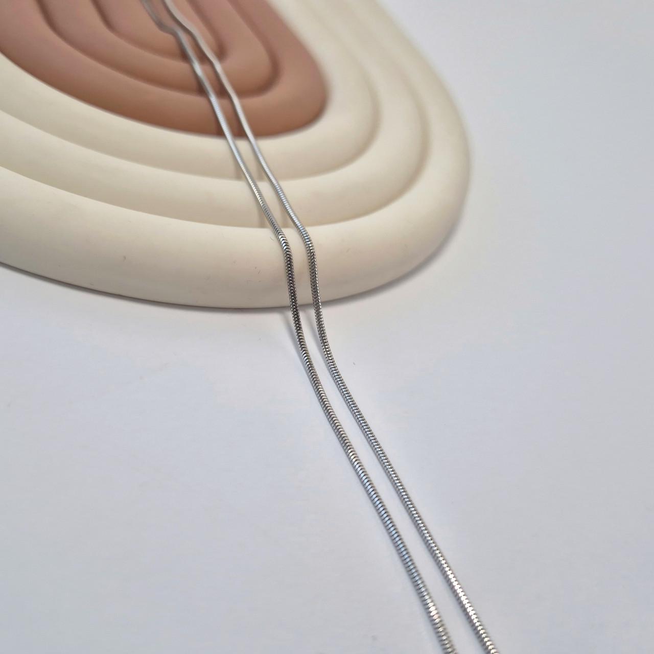 Круглая цепь снейк серебро 925 пробы родированное 2,03 г 45 см (cct12d)