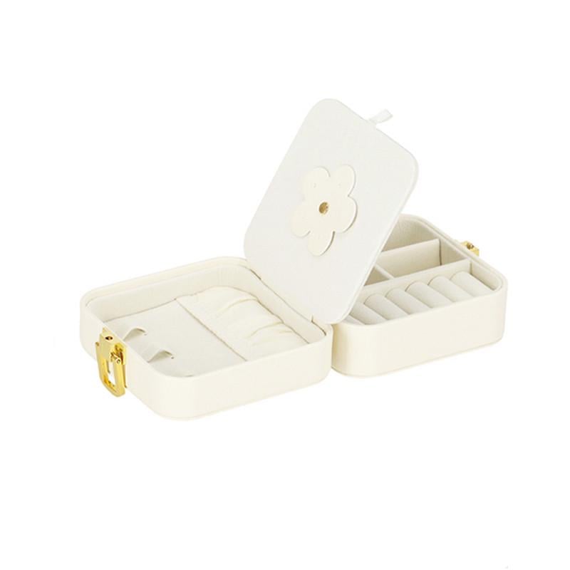 Шкатулка для украшений Casegrace SP-01194 ​​портативная с зеркалом на защелке White (24366910)