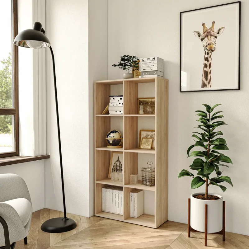 Стелаж GT10 для книг та декору на 8 комірок 720х280х1427 мм ДСП 16 мм Дуб Сонома (20320160) - фото 4