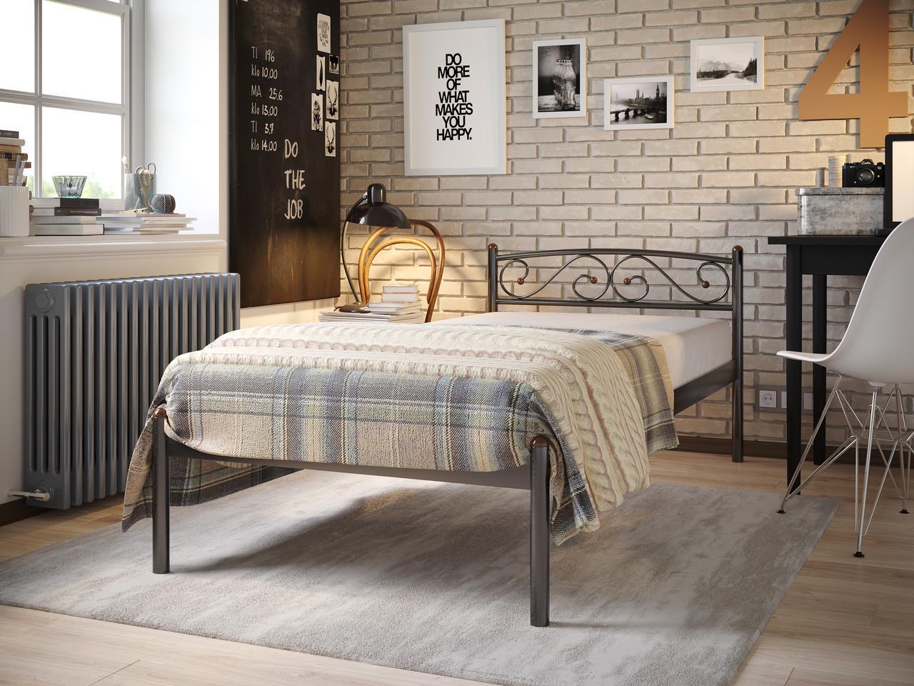 Ліжко односпальне Верона-1 металеве 900х2000 мм (1110009)