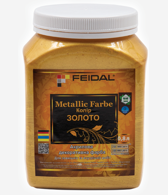 Эмаль с металлическим перламутровым блеском Feidal Metallic Farbe 0,8 л Золото