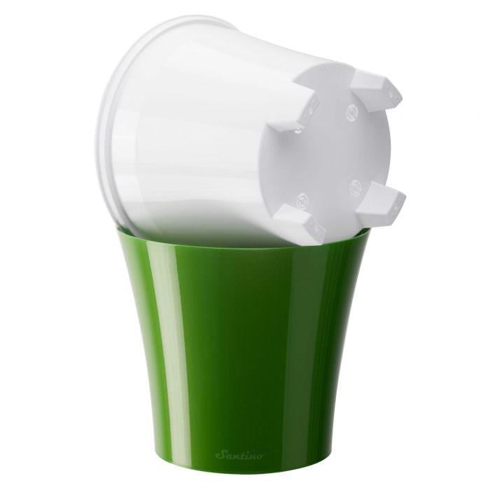 Горшок для цветов ARTE 3,5 л Зеленый/Золотой/Белый - фото 2