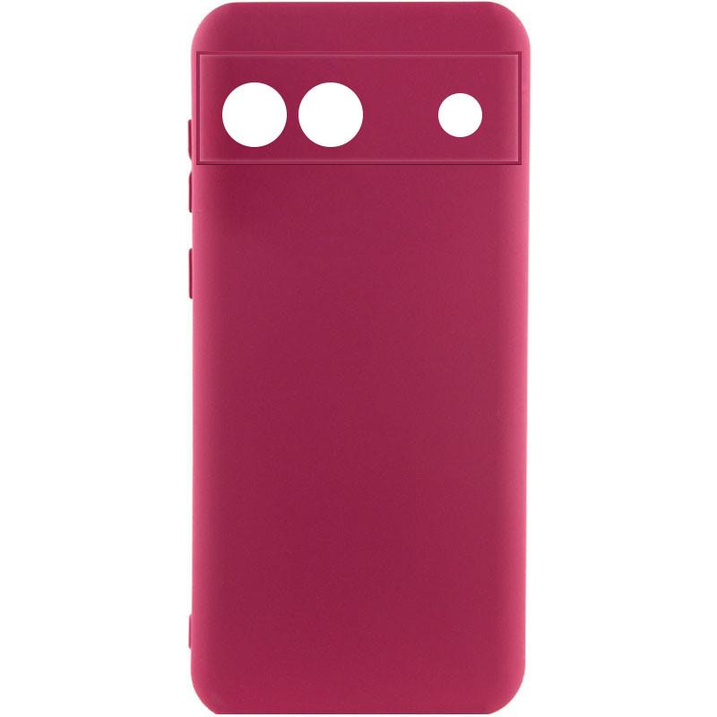 Противоударный чехол Silicone Cover Lakshmi Full Camera (A) для Google Pixel 6a Бордовый / Marsala