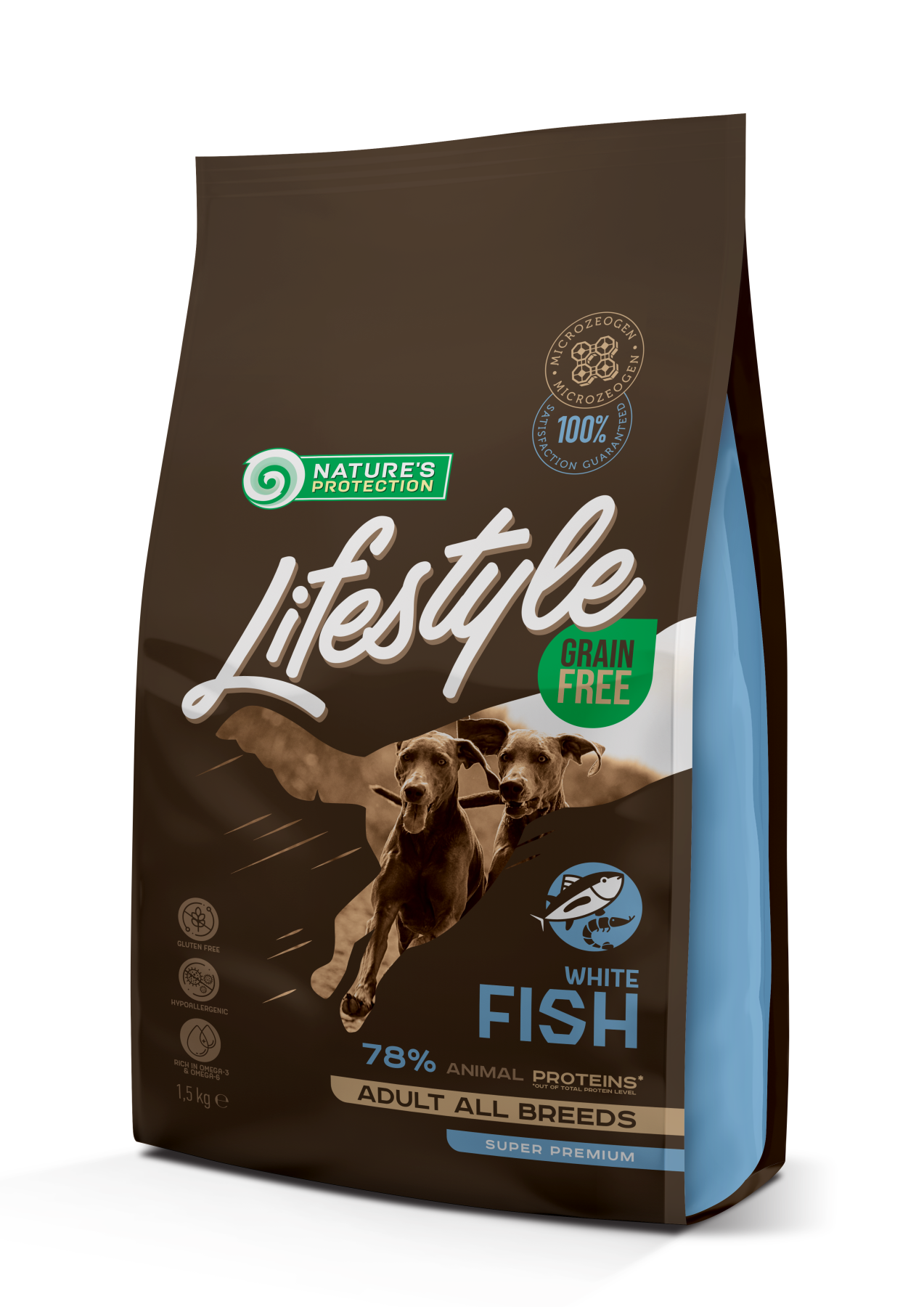Корм сухий беззерновий для собак Nature's Protection Lifestyle з білою рибою 1,5 кг (NPLS45684)
