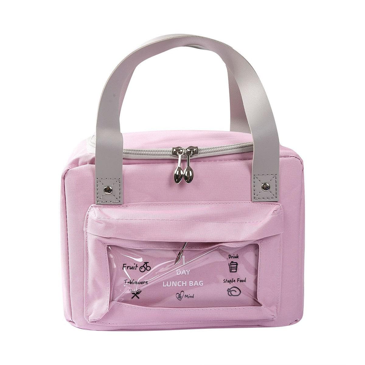 Ланч-бокс прямоугольный с прозрачным карманом Розовый - фото 2