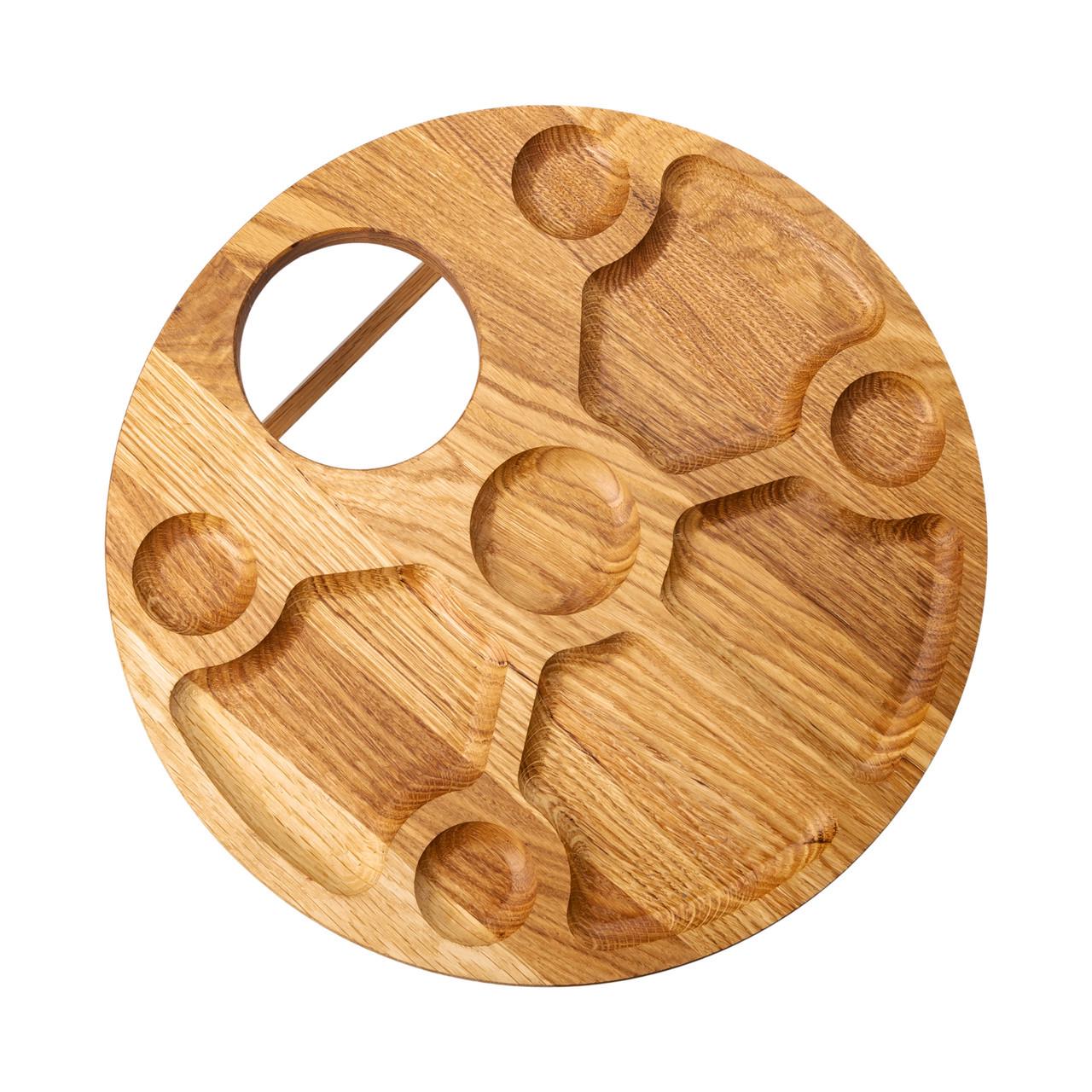 Столик-менежанка винный из дерева круглый на ножках дуб 35 см - фото 2 Столик-менежанка винный из дерева круглый на ножках дуб 35 см - фото 2